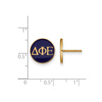 Sterling Silver Gold-plated LogoArt Delta Phi Epsilon Sorority Greek Letters Color Enamel Post Earrings
