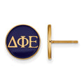 Sterling Silver Gold-plated LogoArt Delta Phi Epsilon Sorority Greek Letters Color Enamel Post Earrings