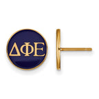 Sterling Silver Gold-plated LogoArt Delta Phi Epsilon Sorority Greek Letters Color Enamel Post Earrings