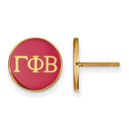 Sterling Silver Gold-plated LogoArt Gamma Phi Beta Sorority Greek Letters Color Enamel Post Earrings