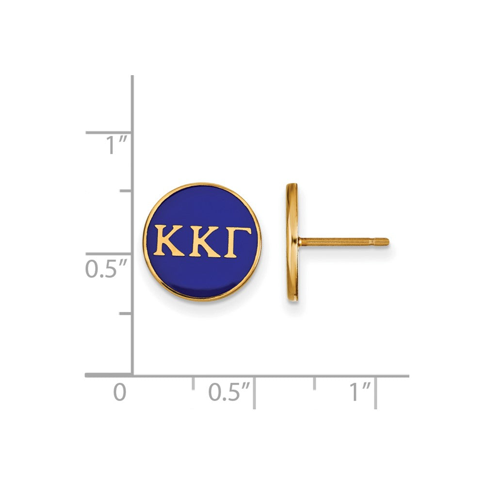 Sterling Silver Gold-plated LogoArt Kappa Kappa Gamma Sorority Greek Letters Color Enamel Post Earrings