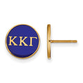 Sterling Silver Gold-plated LogoArt Kappa Kappa Gamma Sorority Greek Letters Color Enamel Post Earrings