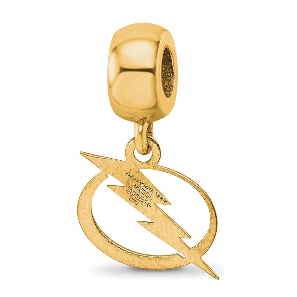 Sterling Silver Gold-plated NHL LogoArt Tampa Bay Lightning Small Dangle Bead