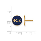 Sterling Silver Gold-plated LogoArt Phi Sigma Sigma Sorority Greek Letters Color Enamel Post Earrings