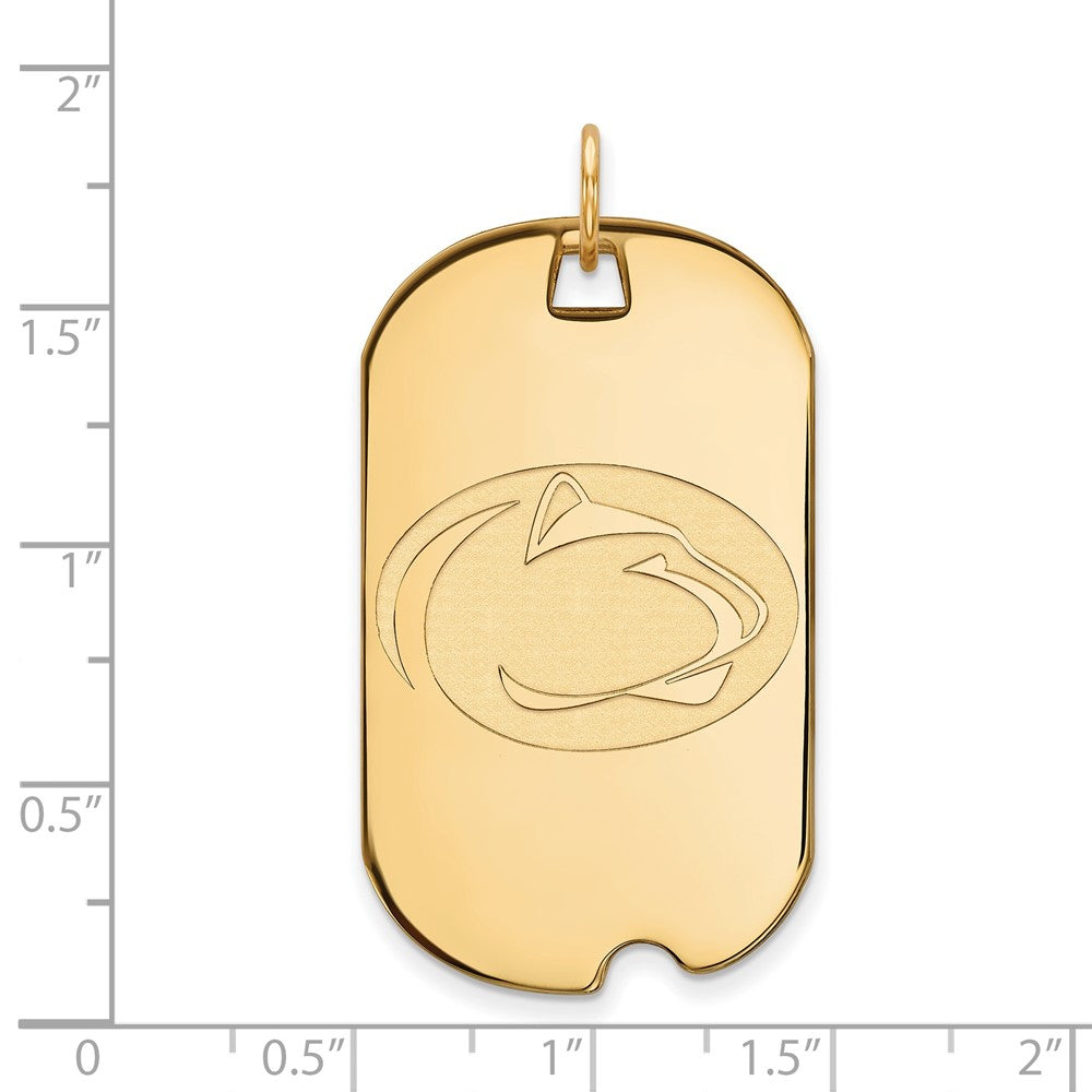 10k Gold LogoArt Penn State University Lion Large Dog Tag Pendant