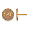 Sterling Silver Gold-plated LogoArt Sigma Delta Tau Sorority Greek Letters Color Enamel Post Earrings