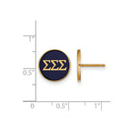 Sterling Silver Gold-plated LogoArt Sigma Sigma Sigma Sorority Greek Letters Color Enamel Post Earrings