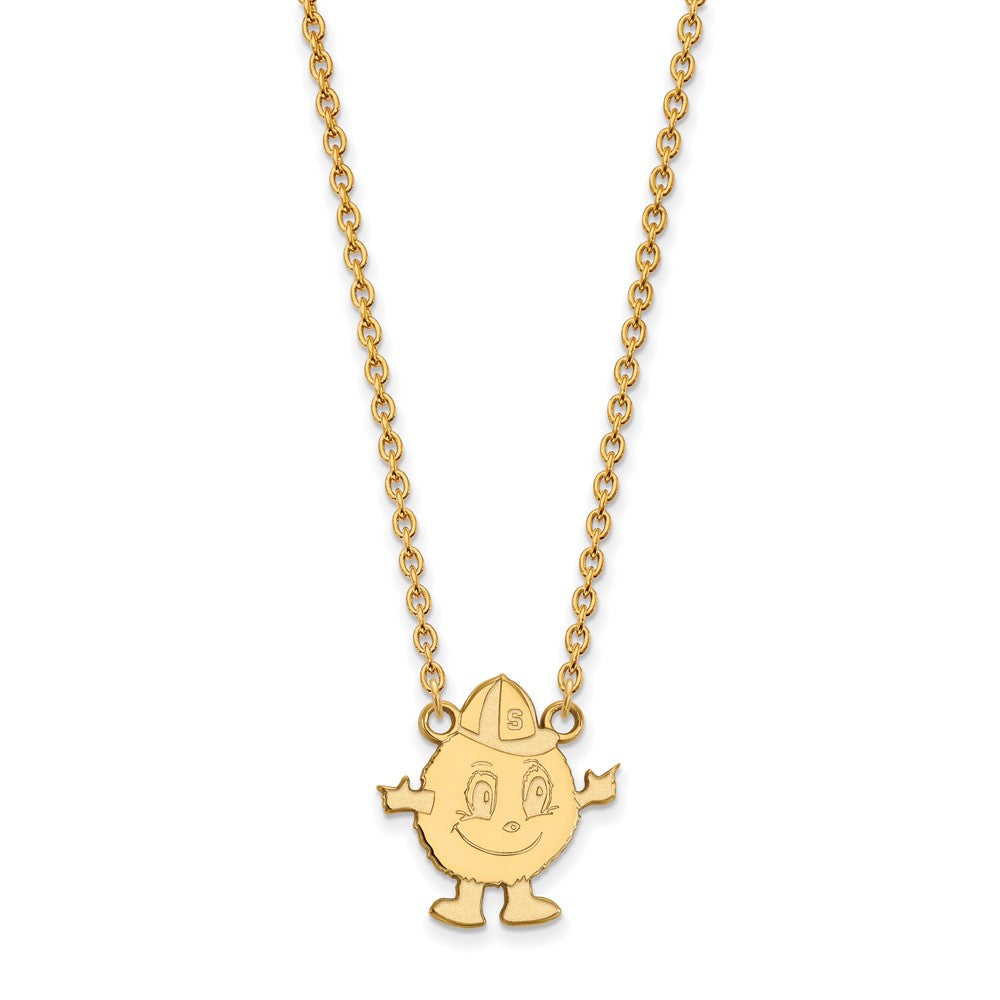 14k Gold LogoArt Syracuse University Mascot Large Pendant 18 inch Necklace
