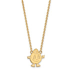 Sterling Silver Gold-plated LogoArt Syracuse University Mascot Large Pendant 18 inch Necklace