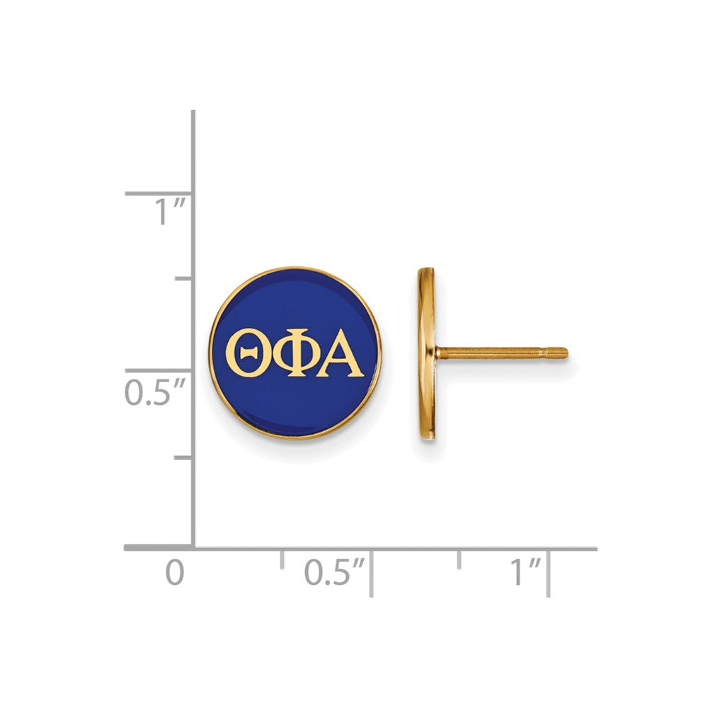 Sterling Silver Gold-plated LogoArt Theta Phi Alpha Sorority Greek Letters Color Enamel Post Earrings