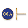 Sterling Silver Gold-plated LogoArt Theta Phi Alpha Sorority Greek Letters Color Enamel Post Earrings