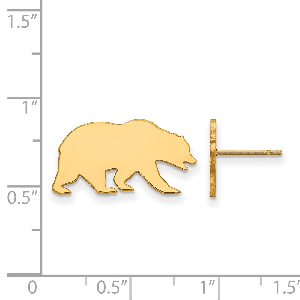 10k Gold LogoArt University of California Berkeley Bear Small Post Earrings