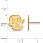 10k Gold LogoArt University of Colorado C-U Small Post Earrings