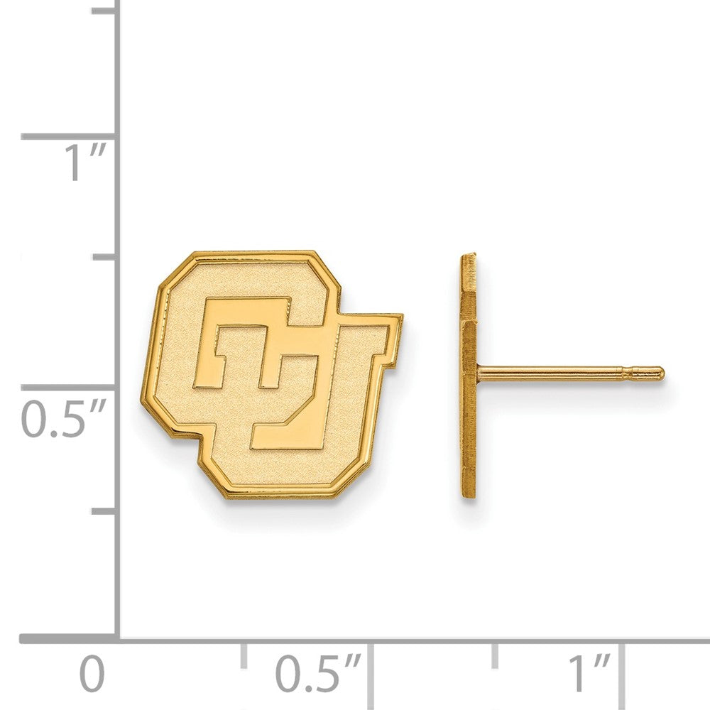14k Gold LogoArt University of Colorado C-U Small Post Earrings
