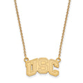Sterling Silver Gold-plated University of Southern California U-S-C Small Pendant 18 inch Necklace