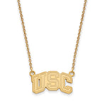 Sterling Silver Gold-plated University of Southern California U-S-C Small Pendant 18 inch Necklace