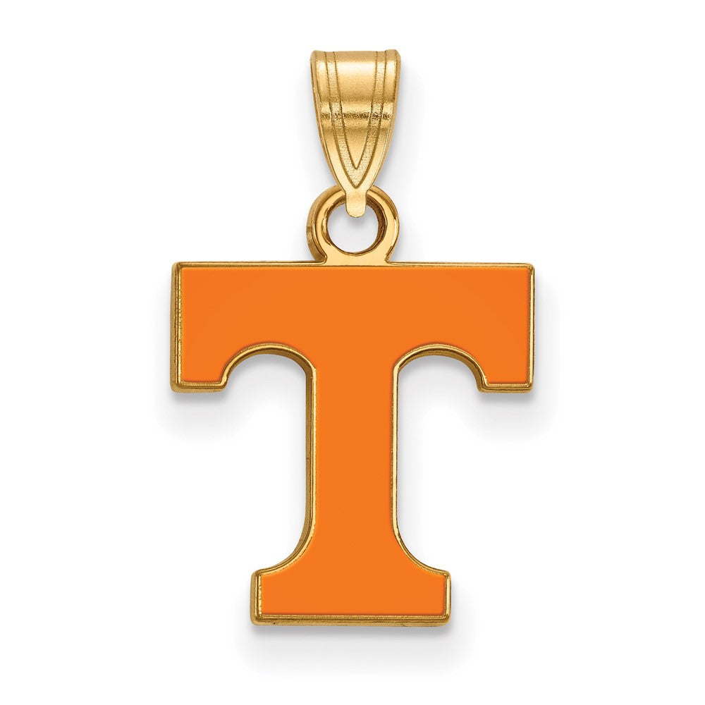 Sterling Silver Gold-plated LogoArt University of Tennessee Letter T Small Enameled Pendant