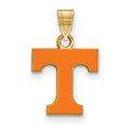Sterling Silver Gold-plated LogoArt University of Tennessee Letter T Small Enameled Pendant