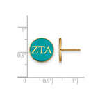 Sterling Silver Gold-plated LogoArt Zeta Tau Alpha Sorority Greek Letters Color Enamel Post Earrings