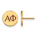 Sterling Silver Gold-plated LogoArt Alpha Phi Sorority Greek Letters Color Enamel Post Earrings