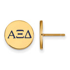 Sterling Silver Gold-plated LogoArt Alpha Xi Delta Sorority Greek Letters Color Enamel Post Earrings