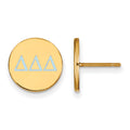 Sterling Silver Gold-plated LogoArt Delta Delta Delta Sorority Greek Letters Color Enamel Post Earrings