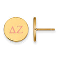 Sterling Silver Gold-plated LogoArt Delta Zeta Sorority Greek Letters Color Enamel Post Earrings