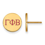 Sterling Silver Gold-plated LogoArt Gamma Phi Beta Sorority Greek Letters Color Enamel Post Earrings
