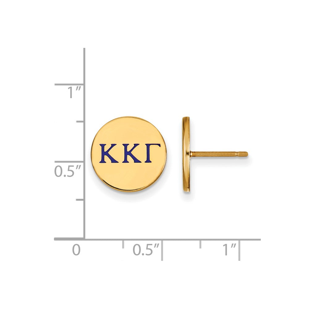 Sterling Silver Gold-plated LogoArt Kappa Kappa Gamma Sorority Greek Letters Color Enamel Post Earrings