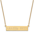 Sterling Silver Gold-plated NHL LogoArt Anaheim Ducks Small Bar 18 inch Necklace