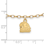 Sterling Silver Gold-plated LogoArt Miami University Ohio Redhawks 9 inch Anklet