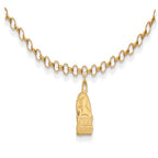 Sterling Silver Gold-plated LogoArt Miami University Ohio Redhawks 9 inch Anklet