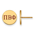 Sterling Silver Gold-plated LogoArt Pi Beta Phi Sorority Greek Letters Color Enamel Post Earrings