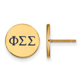 Sterling Silver Gold-plated LogoArt Phi Sigma Sigma Sorority Greek Letters Color Enamel Post Earrings