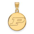 10k Gold LogoArt Purdue University Letter P Medium Disc Pendant