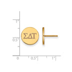 Sterling Silver Gold-plated LogoArt Sigma Delta Tau Sorority Greek Letters Color Enamel Post Earrings