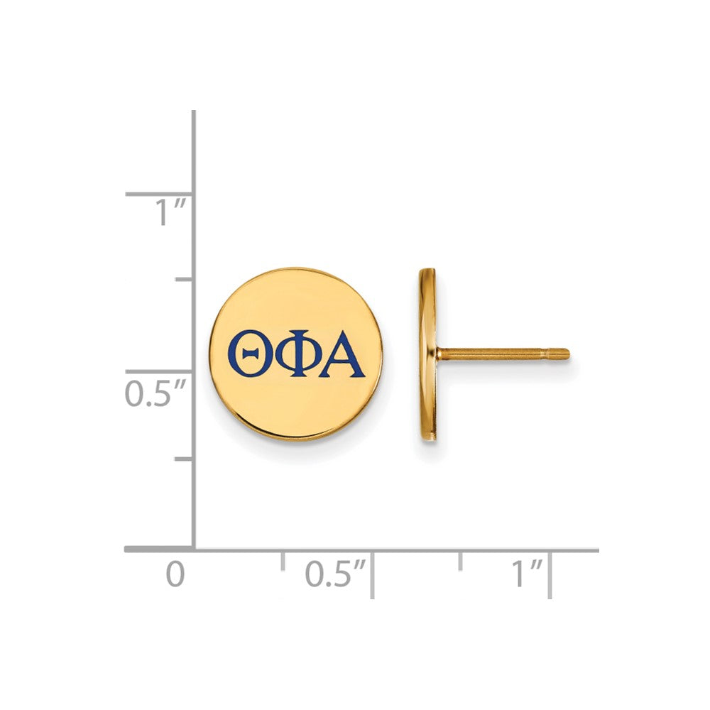 Sterling Silver Gold-plated LogoArt Theta Phi Alpha Sorority Greek Letters Color Enamel Post Earrings