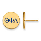 Sterling Silver Gold-plated LogoArt Theta Phi Alpha Sorority Greek Letters Color Enamel Post Earrings