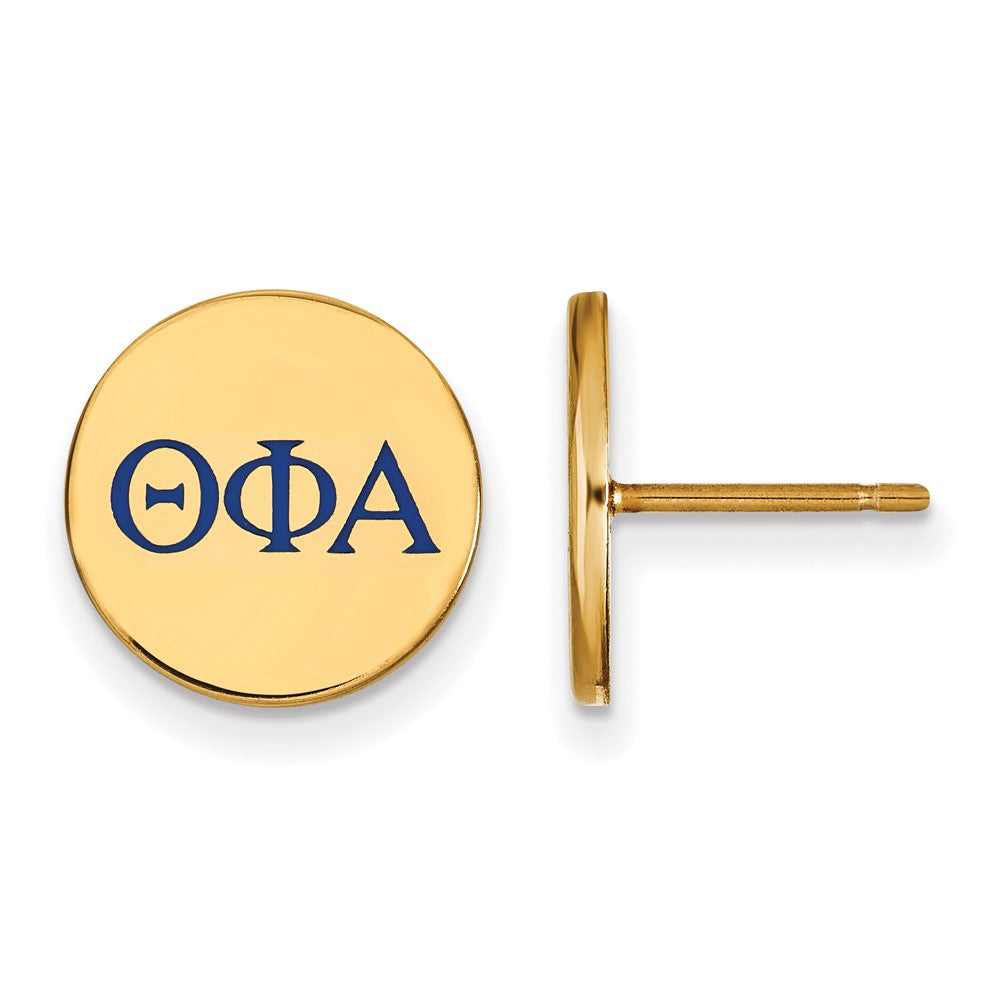 Sterling Silver Gold-plated LogoArt Theta Phi Alpha Sorority Greek Letters Color Enamel Post Earrings