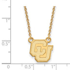 14k Gold LogoArt University of Colorado C-U Small Pendant 18 inch Necklace