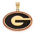 Sterling Silver Gold-plated LogoArt University of Georgia Letter G Large Enameled Pendant