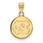 10k Gold LogoArt University of North Carolina N-C Small Disc Pendant