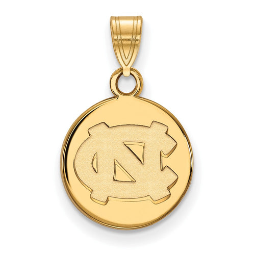10k Gold LogoArt University of North Carolina N-C Small Disc Pendant