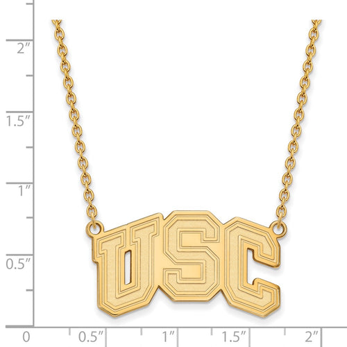 10k Gold University of Southern California U-S-C Large Pendant 18 inch Necklace