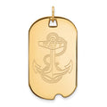 14k Gold LogoArt US Naval Academy Anchor Large Dog Tag Pendant