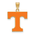Sterling Silver Gold-plated LogoArt University of Tennessee Letter T Large Enameled Pendant