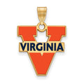 Sterling Silver Gold-plated LogoArt University of Virginia Large Enameled Pendant