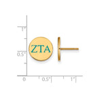 Sterling Silver Gold-plated LogoArt Zeta Tau Alpha Sorority Greek Letters Color Enamel Post Earrings
