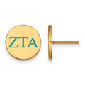 Sterling Silver Gold-plated LogoArt Zeta Tau Alpha Sorority Greek Letters Color Enamel Post Earrings