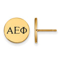 Sterling Silver Gold-plated LogoArt Alpha Epsilon Phi Sorority Greek Letters Black Enamel Post Earrings